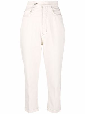 Rick Owens DRKSHDW high-waisted cropped jeans - White