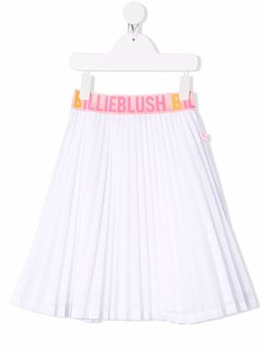 Billieblush logo-waistband pleated skirt - White