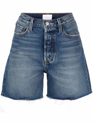 Boyish Jeans raw-edge high-waisted denim shorts - Blue