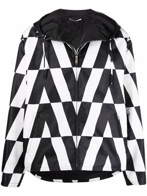 Valentino logo-print hooded jacket - Black