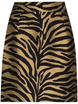 KHAITE Eiko zebra-print mini skirt - Gold