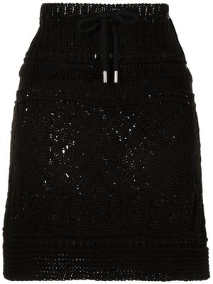 Goen.J ribbed crochet-knit mini skirt - Black