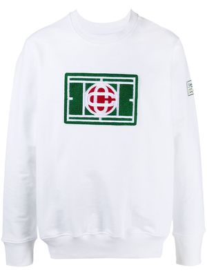 Casablanca logo patch sweatshirt - White