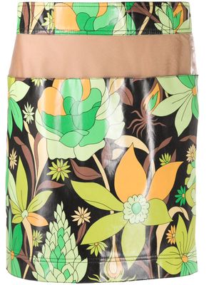 Fendi floral print mini skirt - Black