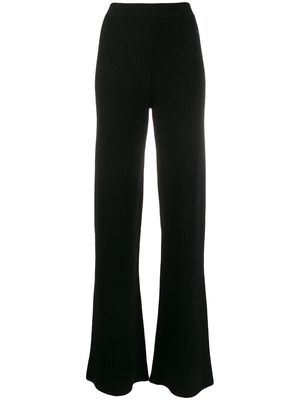 Cashmere In Love ribbed flared Cortina trousers - Black
