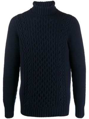 Drumohr cable-knit roll neck jumper - Blue