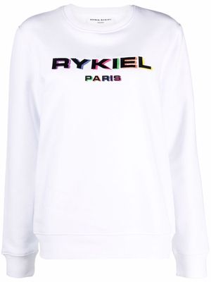 SONIA RYKIEL logo-print crew neck sweatshirt - White