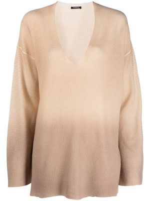 Canessa gradient fine-knit top - Brown