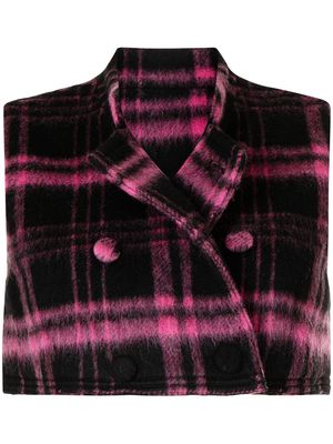 RED Valentino check pattern cropped vest - Pink