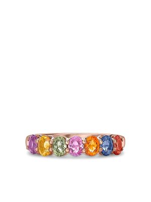 Pragnell 18kt rose gold sapphire Rainbow ring - Pink