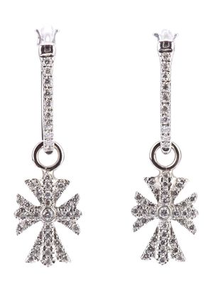 Elise Dray diamond cross earrings - Metallic