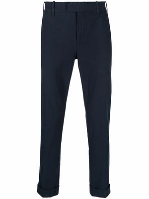 Eleventy logo-patch tailored trousers - Blue