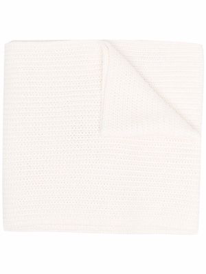 Boss Hugo Boss patch-detail purl-knit scarf - White