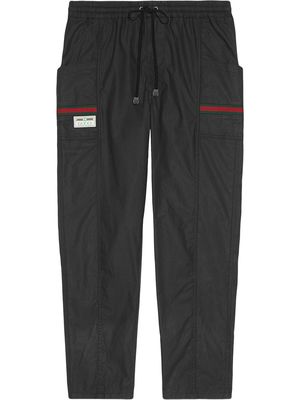 Gucci Web-embellished tapered track pants - Black