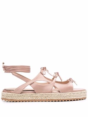Scarosso Paula multi-tie espadrille sandals - Pink