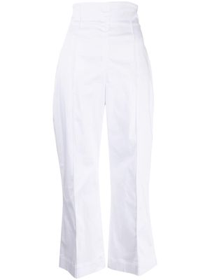 Silvia Tcherassi piped-trim high-waisted trousers - White