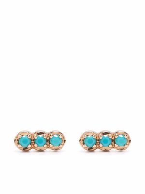 GINETTE NY 18kt yellow gold Fallen Sky Strip turquoise stud earrings