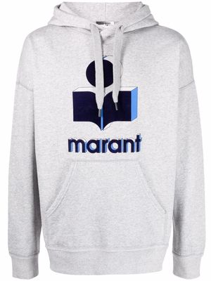 Isabel Marant Miley logo-print hoodie - Grey