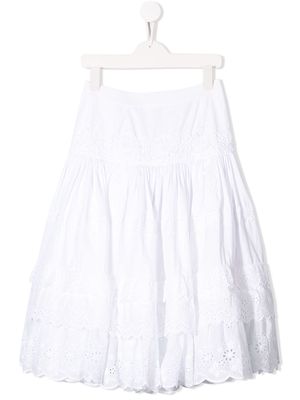Dolce & Gabbana Kids lace tiered skirt - White