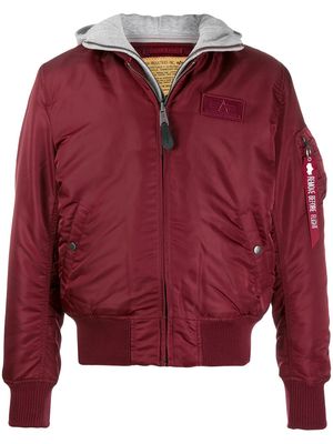Alpha Industries hooded bomber jacket - Red