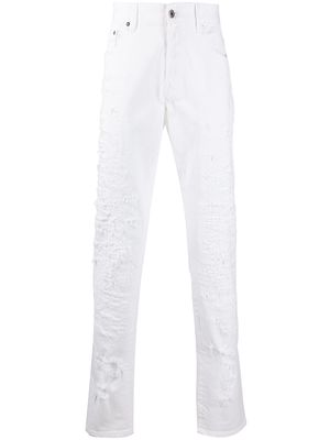 Just Cavalli distressed slim-fit jeans - White