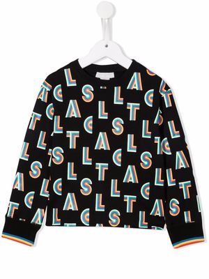 Stella McCartney Kids graphic-print cotton sweatshirt - Black