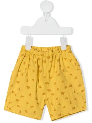 Knot Cargo animal-print shorts - Yellow