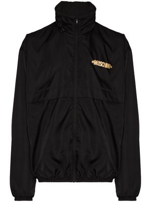 Moschino logo-plaque lightweight jacket - Black