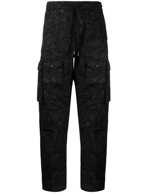 Maharishi tonal-camouflage cargo track pants - Black