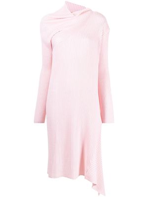 Marques'Almeida asymmetric ribbed-knit dress - Pink
