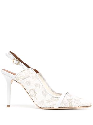 Malone Souliers Marion 85mm lace pumps - White