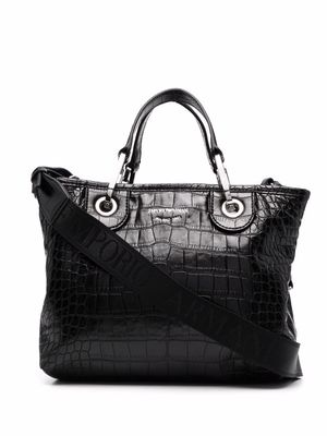 Emporio Armani crocodile-effect tote bag - Black