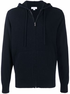 Sunspel zip-front cashmere hoodie - Blue