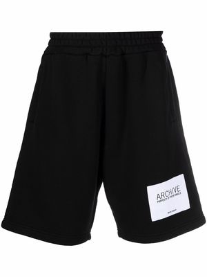 Palm Angels logo-patch track shorts - Black