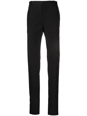 Alexander McQueen velvet stripe tailored trousers - Black