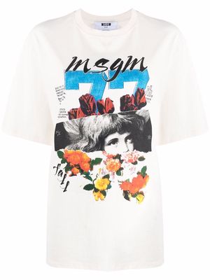 MSGM graphic-print cotton T-shirt - White