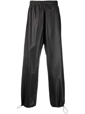 Bottega Veneta straight-leg leather trousers - Black