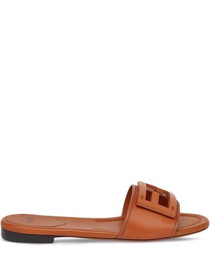 Fendi FF Baguette logo slides - Brown