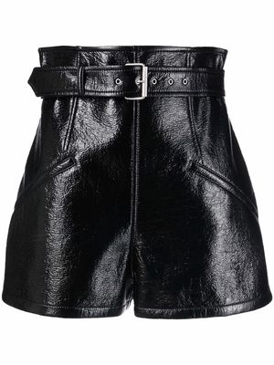 Philosophy Di Lorenzo Serafini high-waisted faux leather shorts - Black