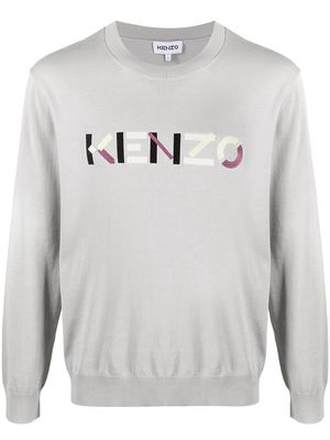 Kenzo logo-embroidered jumper - Grey