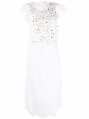 Maison Margiela bead-embellished sleeveless dress - White
