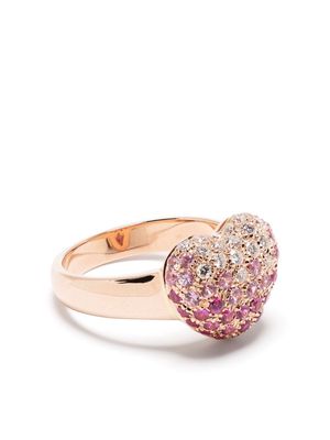 LEO PIZZO 18kt rose gold diamond sapphire Amore ring - Pink