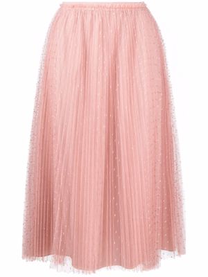 RED Valentino point d'esprit pleated tulle skirt - Pink
