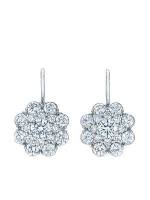 KWIAT 18kt white gold diamond Cluster Double Halo earrings - Silver