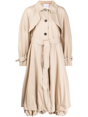 Patou flared belted trench coat - Neutrals