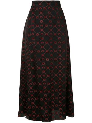 Marine Serre logo jacquard skirt - Black