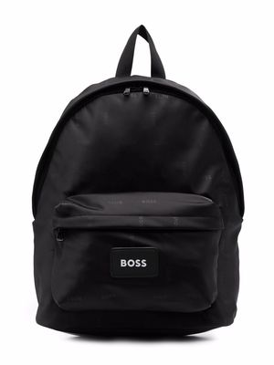 BOSS Kidswear logo-patch backpack - Black