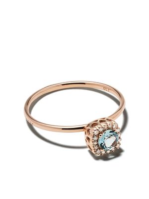 Selim Mouzannar 18kt rose gold aquamarine diamond cocktail ring