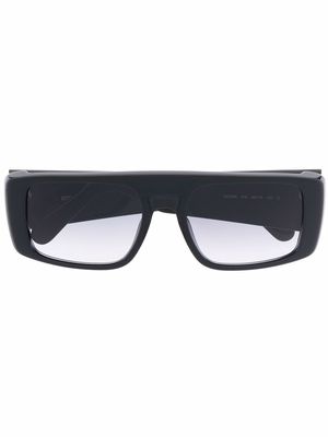 Gcds logo-print rectangular frame sunglasses - Black