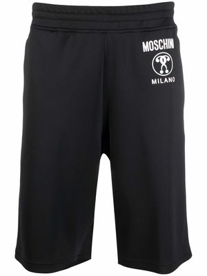 Moschino logo-tape track shorts - Black